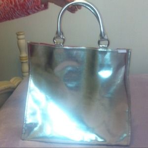 Clinique silver tote