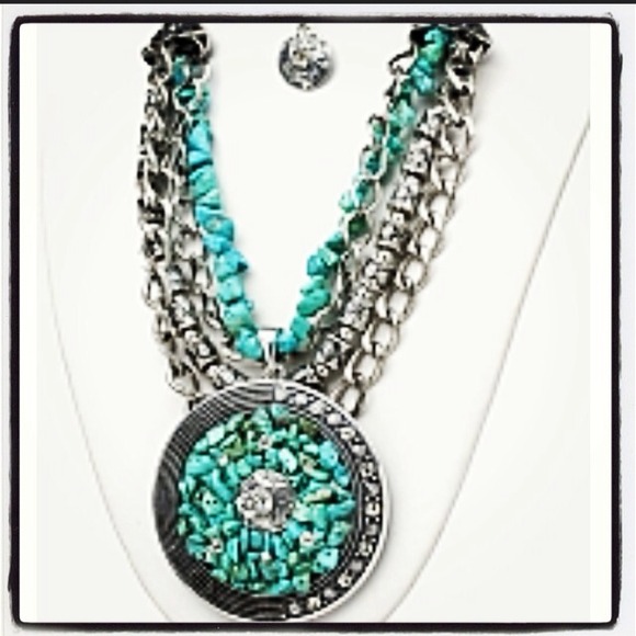 Silver & Turquoise necklace with earrings