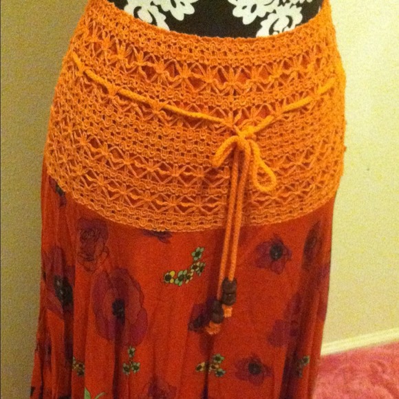 Orange multi-color dress/skirt - Picture 2 of 2
