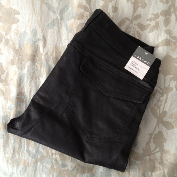 J Brand Pants - J Brand Agnes waxed jean in Stealth (black)