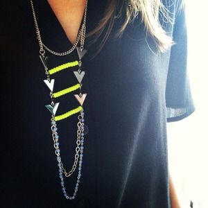 Handmade neon stripe necklace