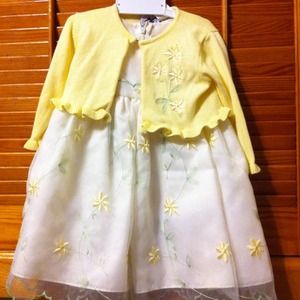 12 months dress with cardigan