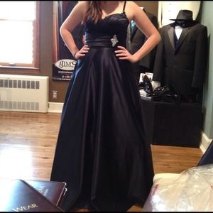 Size 8 blue satin ball gown