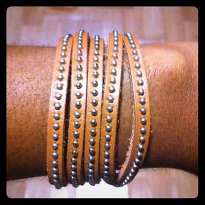 REDUCED! leather studded wrap bracelet