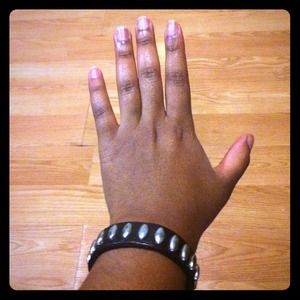 leather oval studded bracelet