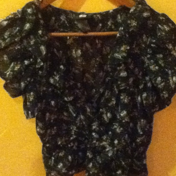 H&M top with birdies and a bow(: