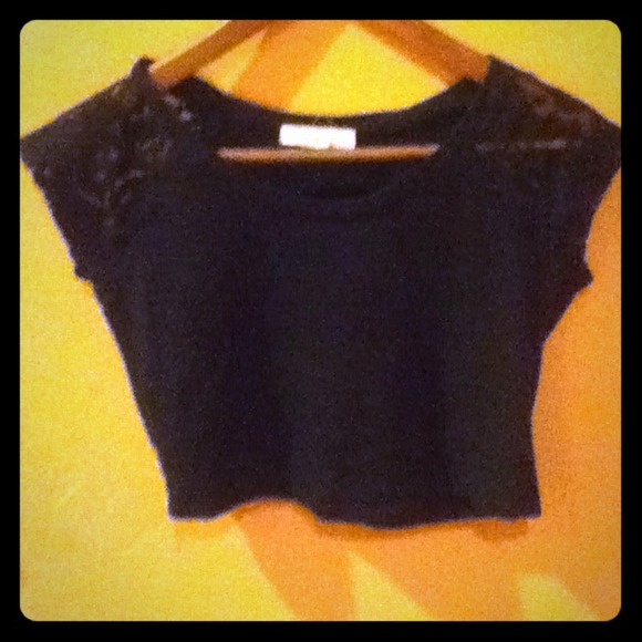 Forever 21,  crop top with laced short sleeves