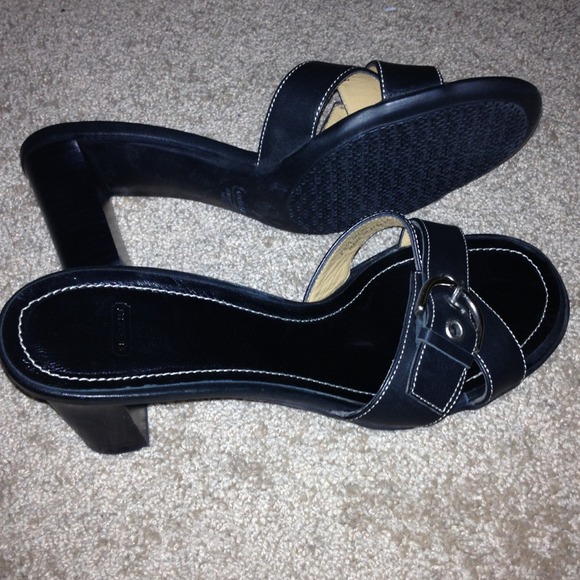 Price drop! Authentic! Leather Coach Mule Sandals!