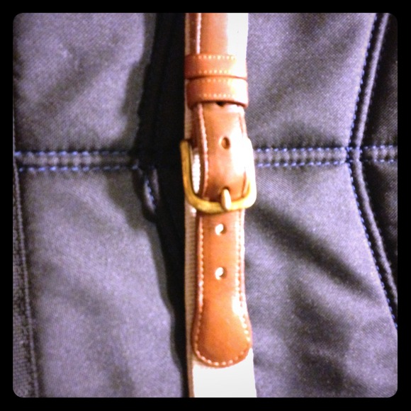 Authentic COACH Natural LINEN & Tan LEATHER BELT - Picture 1 of 2