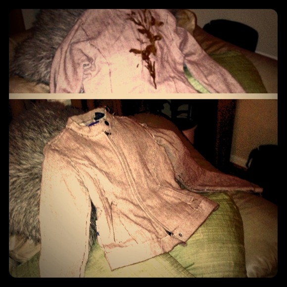 Vintage style threaded jacket in brown