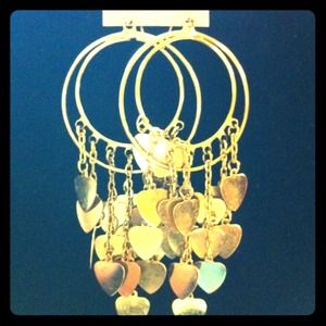 Hoop with dangling hearts