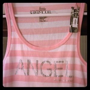 Victoria's Secret nwt pink/white stripe ANGEL tank