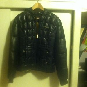 Baby Phat Hooded Leather Jacket