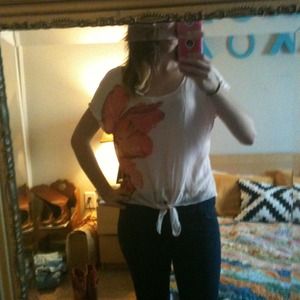 SOLD Light Pink Floral Tie Top