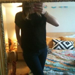 SOLD Black Short Sleeve Sweater