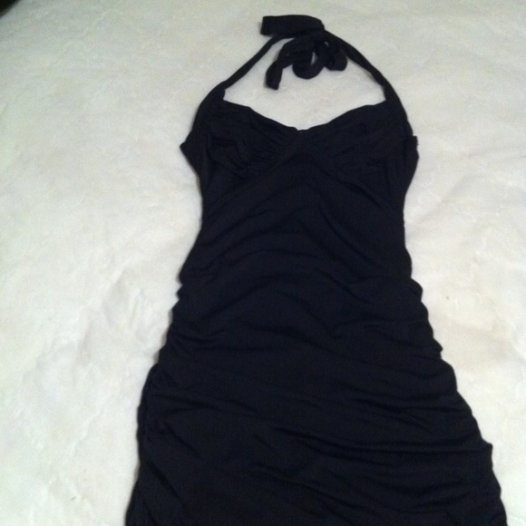 Black halter dress
