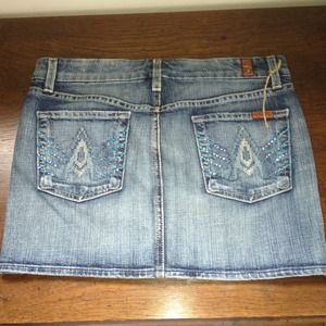 7 for all mankind denim skirt sz 27 never worn