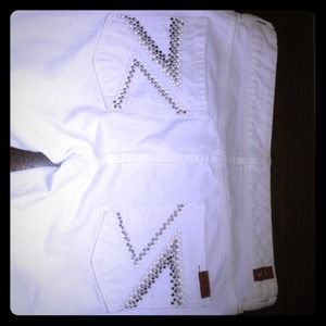 💖7forallmankind sz 27 white 'flynt' denim flare