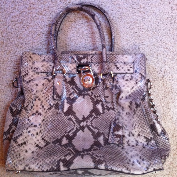 SOLD!!! Michael Kors Snake Print Leather Handbag