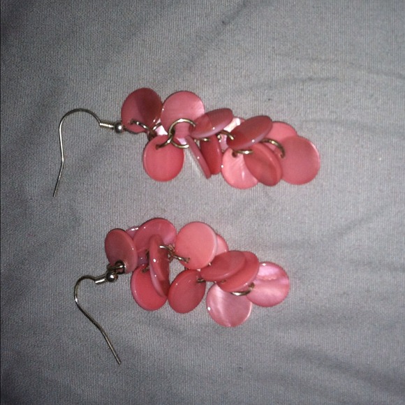 Pink drop earrings