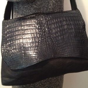 Original Parker Ochs Pod Black Croc Satchel