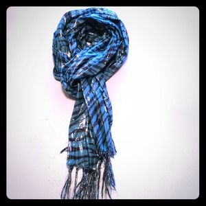 SOLD in bundle! Teal and Black Zebra scarf😍