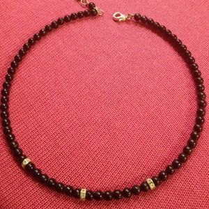 Black choker necklace with silver