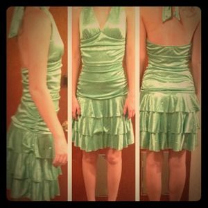 Green sparkling dress