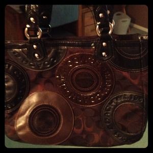 Authentic  patchwork coach purse