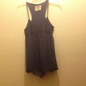Free people navy blue top - fits xs/s