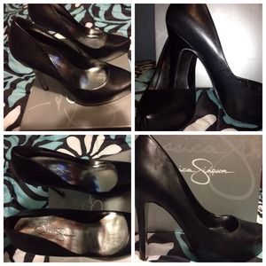 New Jessica Simpson Black leather Pumps Heels 8.5