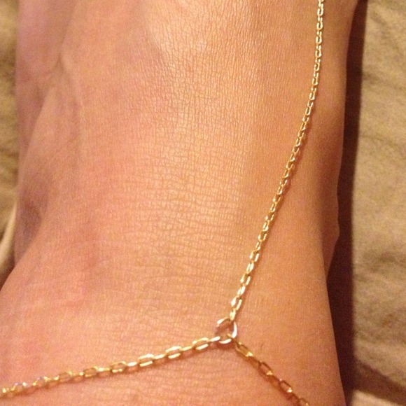 Dainty Gold Plated Slave Chain Anklet - Picture 2 of 4