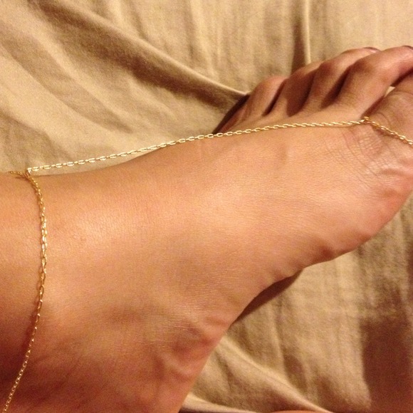 Dainty Gold Plated Slave Chain Anklet - Picture 3 of 4