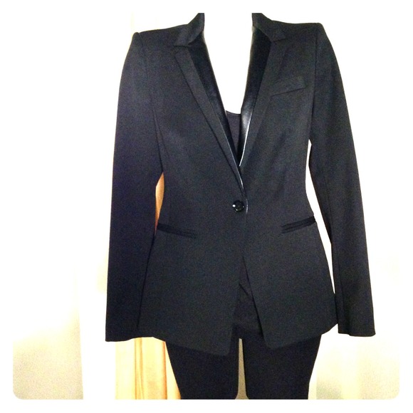 Express faux lather blazer