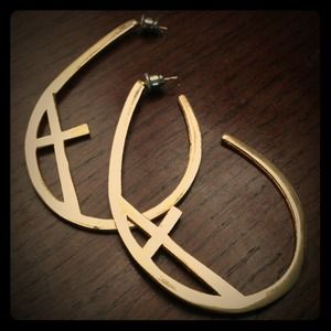 💎Sexy gold geometric hoop earrings