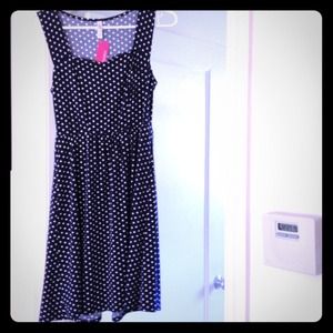New Blue Xhilaration dress with white polka dots!