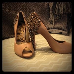 Beige spiked heels sam Edelman