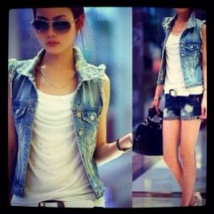 RESERVED denim vest- light wash