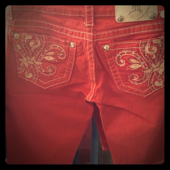 Red Bermuda Miss Me Shorts