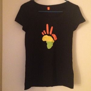 Africa Peace Sign T-Shirt fits like a True Medium