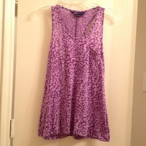 Purple leopard Miley Cyrus racer back tank.