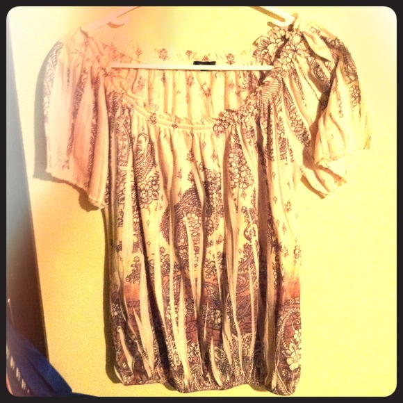 Tan peasant style top