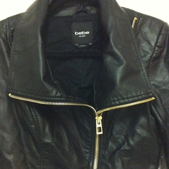 Bebe "Biker" Jacket! Gold zipper details! NWT - Picture 3 of 4