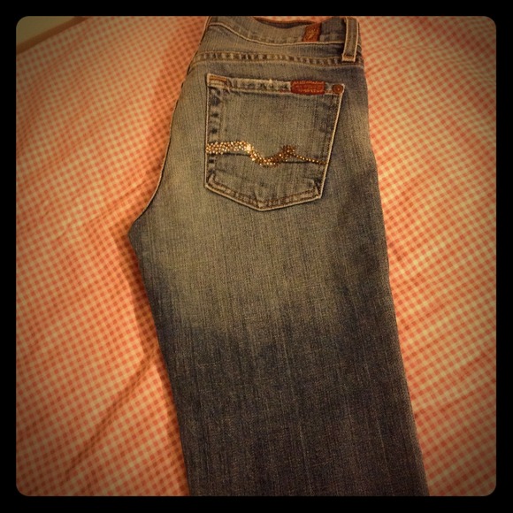 7's crystal pocket sz 24 ankle/crop pants