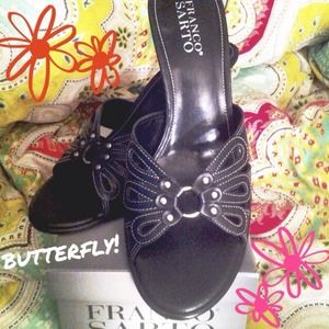 Franco Sarto "butterfly" style medium heel sandals