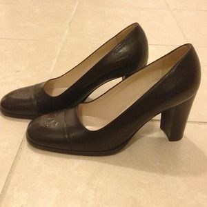 CHANEL Shoes - Chanel dark brown 3" heels in good condition CHANEL Shoes - Chanel dark brown 3" heels in good condition