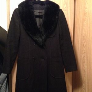 Vintage long black winter coat