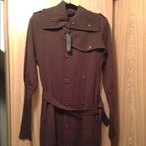 BUNDLE -@classyme Brown sweater coat & v-neck top.