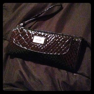 Nicole Killer black patent clutch