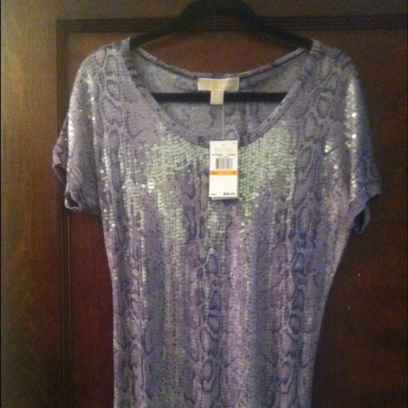 ⭕SOLD Michael Kors purple sequin python top